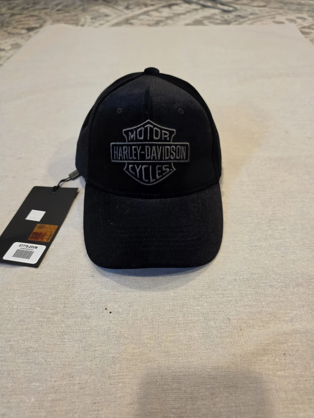 Harley-Davidson Black  Embroidered Logo Baseball Cap